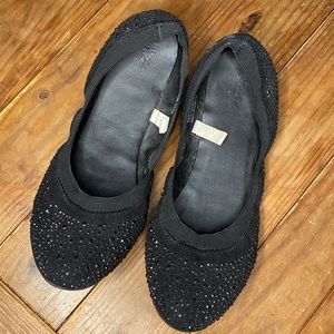 Black Embellished Gem Mossimo Flats